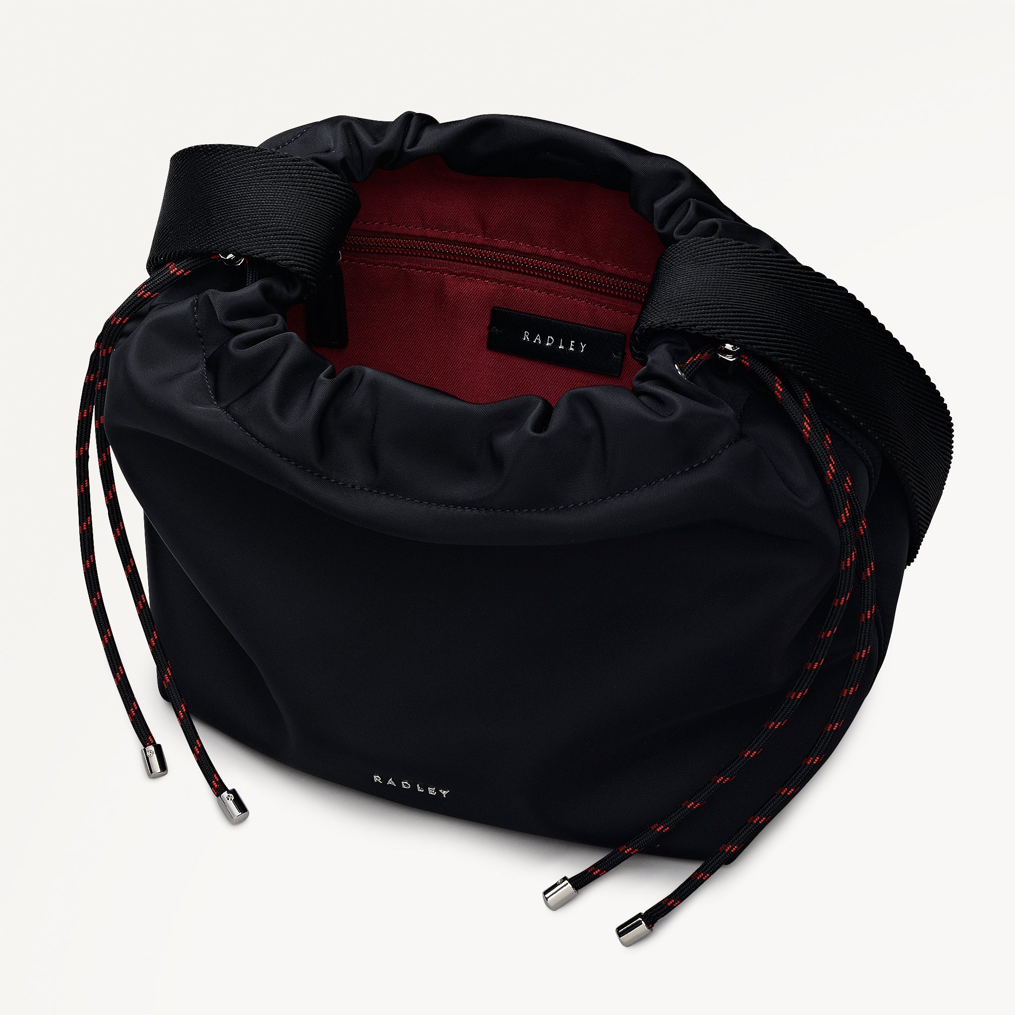 Eden Row Fabric Small Open Top Cross Body Bag in Black - 112320