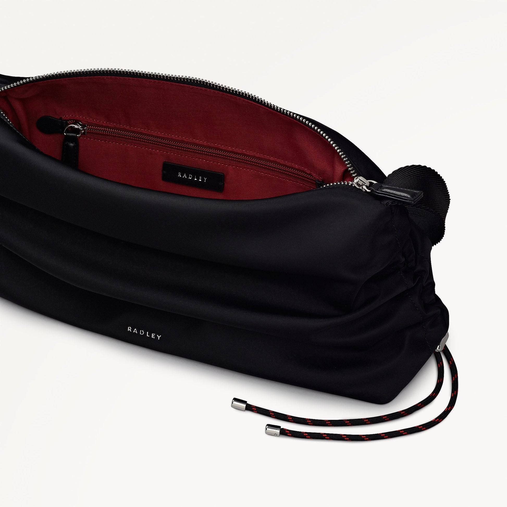 Eden Row Fabric Medium Ziptop Cross Body Bag in Black - 112321