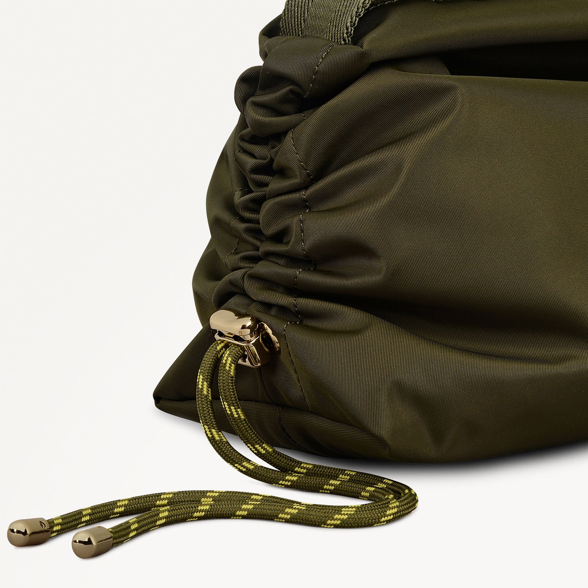 Eden Row Fabric Medium Ziptop Cross Body Bag in Khaki - 112324