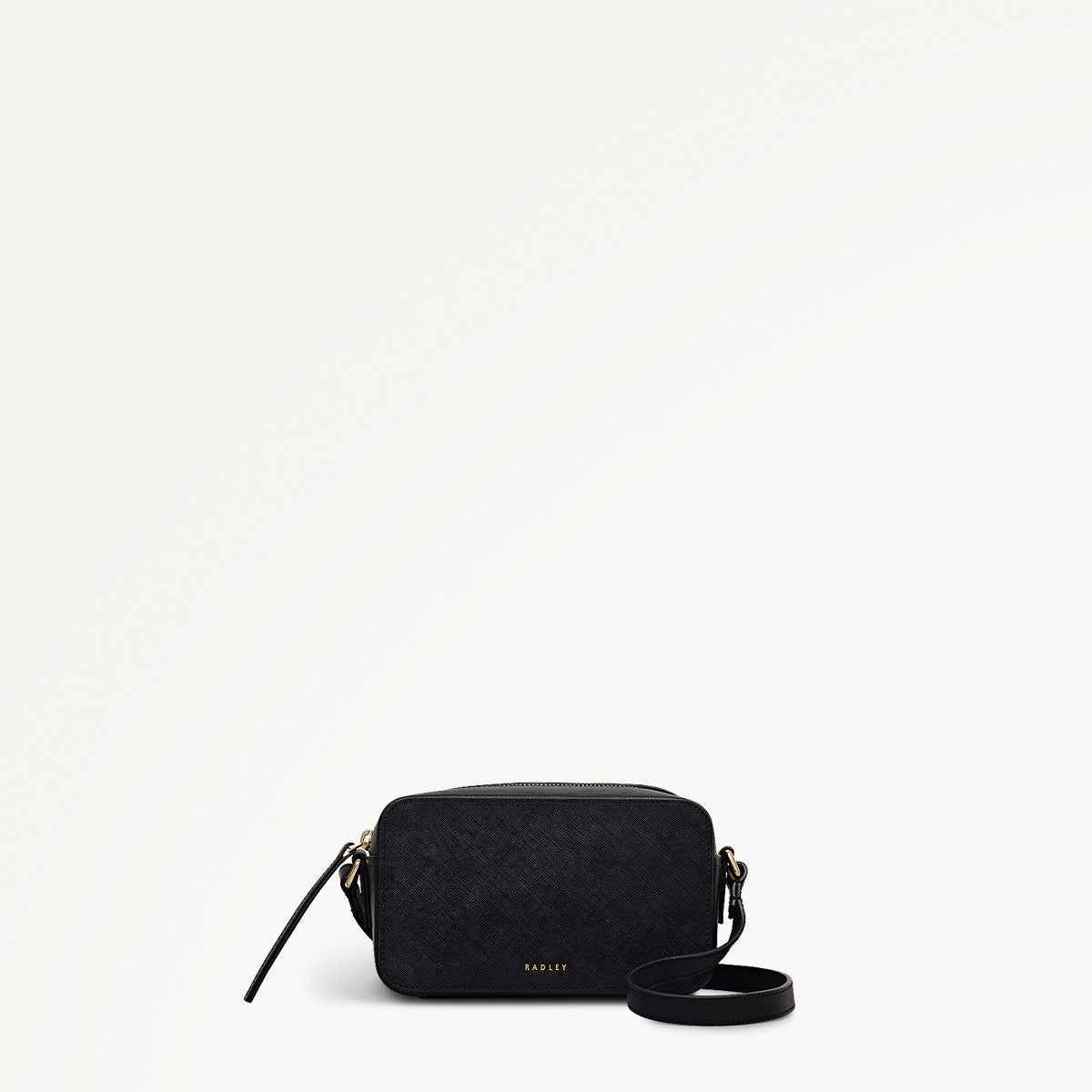 Beech Row Leather Mini Zip Around Cross Body Bag in Black - 112325
