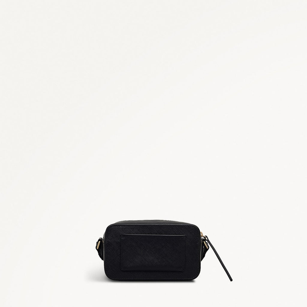 Beech Row Leather Mini Zip Around Cross Body Bag in Black - 112325