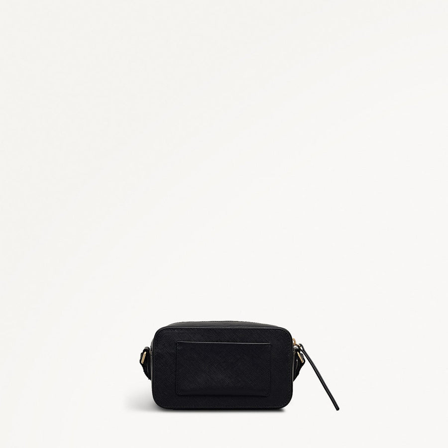 Beech Row Leather Mini Zip Around Cross Body Bag in Black - 112325