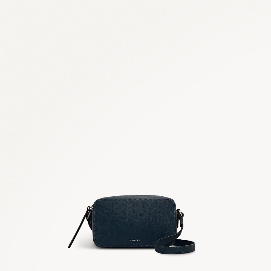 Beech Row Leather Mini Zip Around Cross Body Bag in Teal - 112326