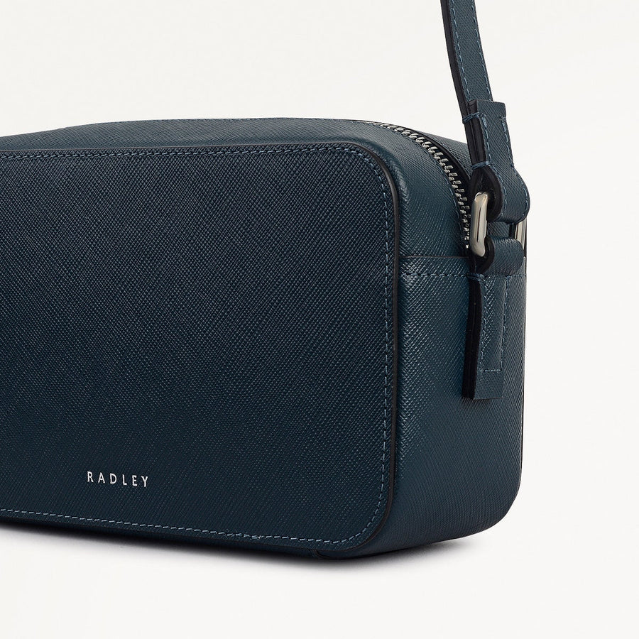 Beech Row Leather Mini Zip Around Cross Body Bag in Teal - 112326