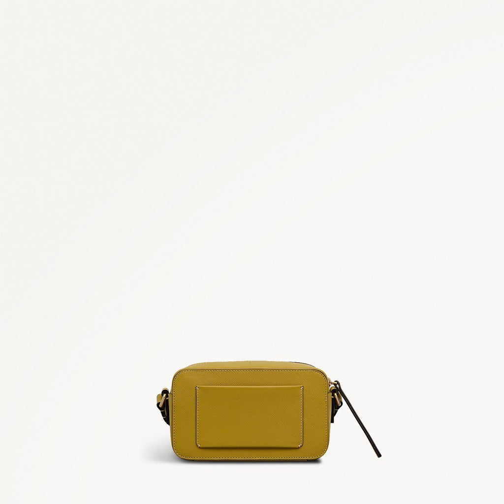 Beech Row Leather Mini Zip Around Cross Body Bag in Ochre - 112327