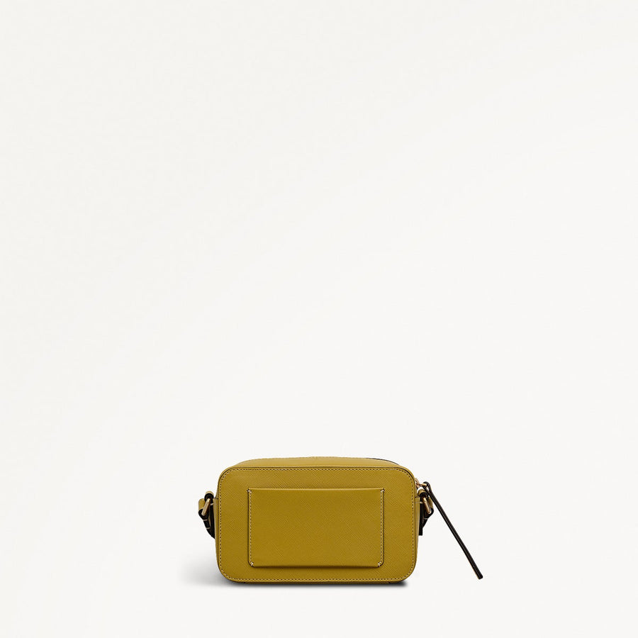 Beech Row Leather Mini Zip Around Cross Body Bag in Ochre - 112327