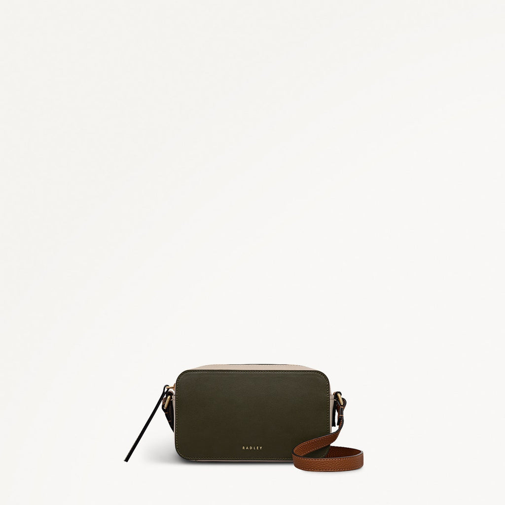 Beech Row Leather Mini Zip Around Cross Body Bag in Pine Needle - 112329