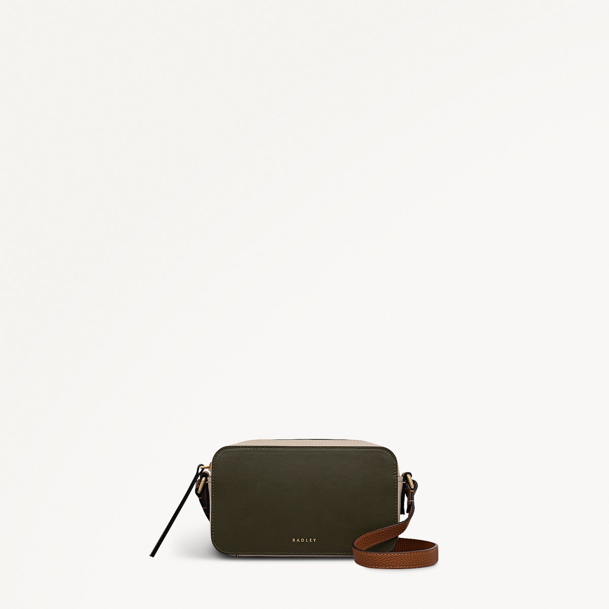 Beech Row Leather Mini Zip Around Cross Body Bag in Pine Needle - 112329