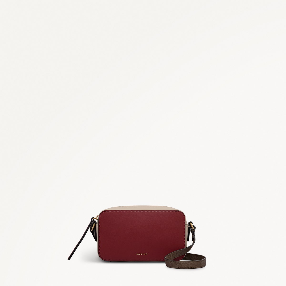 Beech Row Leather Mini Zip Around Cross Body Bag in Carmine - 112330