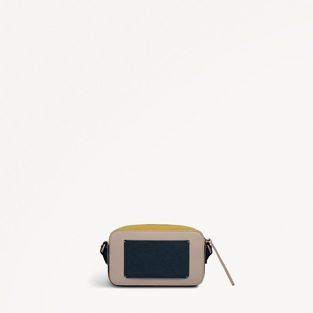 Beech Row Leather Mini Zip Around Cross Body Bag in Porcini - 112331