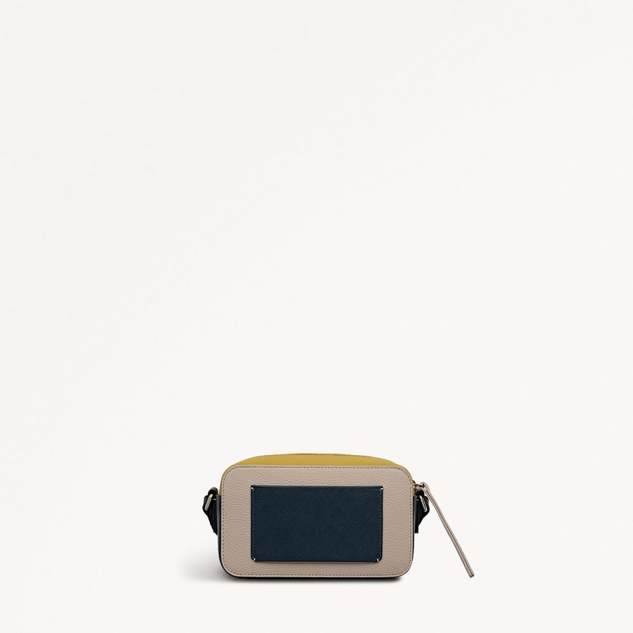 Beech Row Leather Mini Zip Around Cross Body Bag in Porcini - 112331