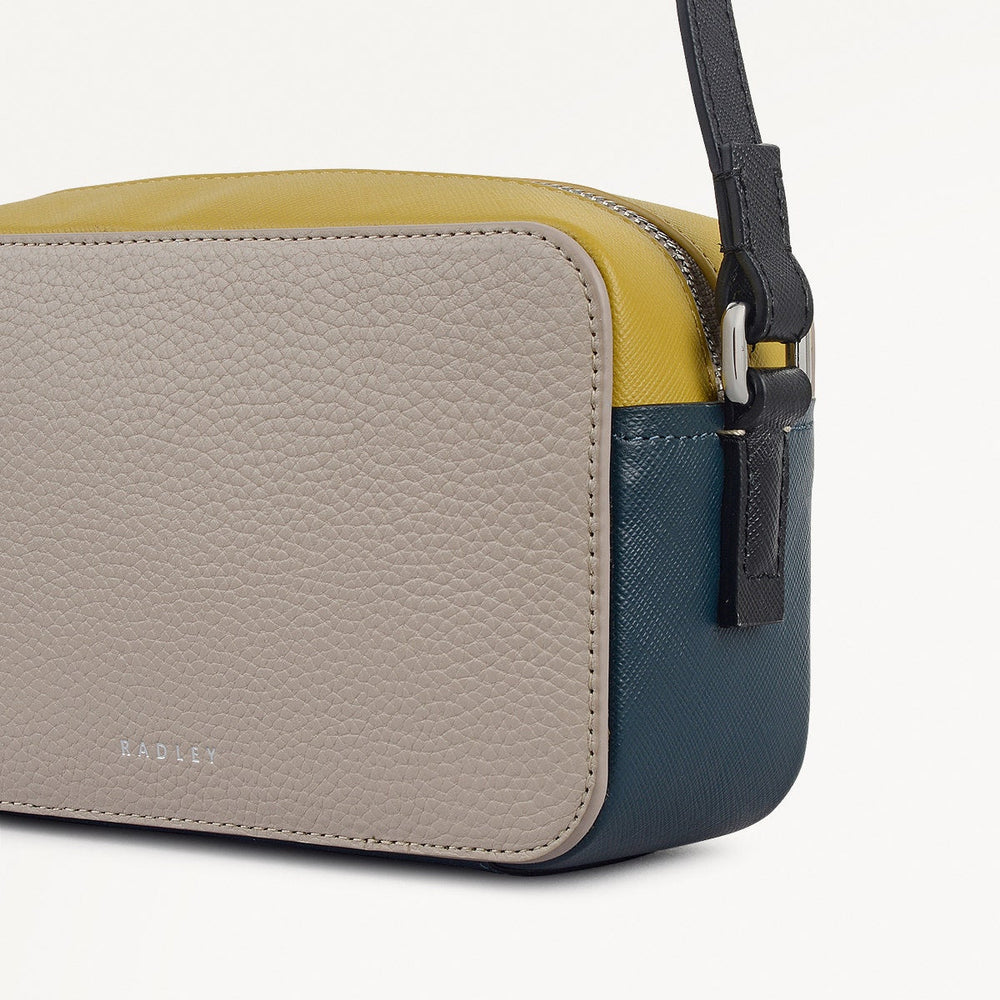 Beech Row Leather Mini Zip Around Cross Body Bag in Porcini - 112331