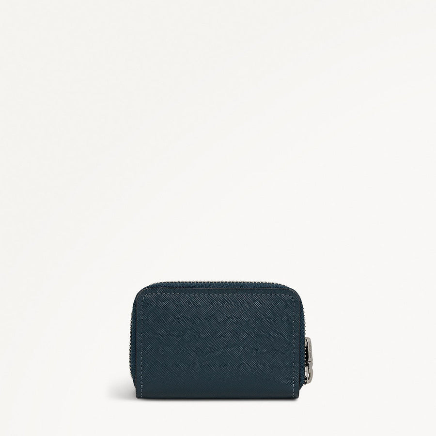 Beech Row Small Zip Around Wallet in Teal - 112333