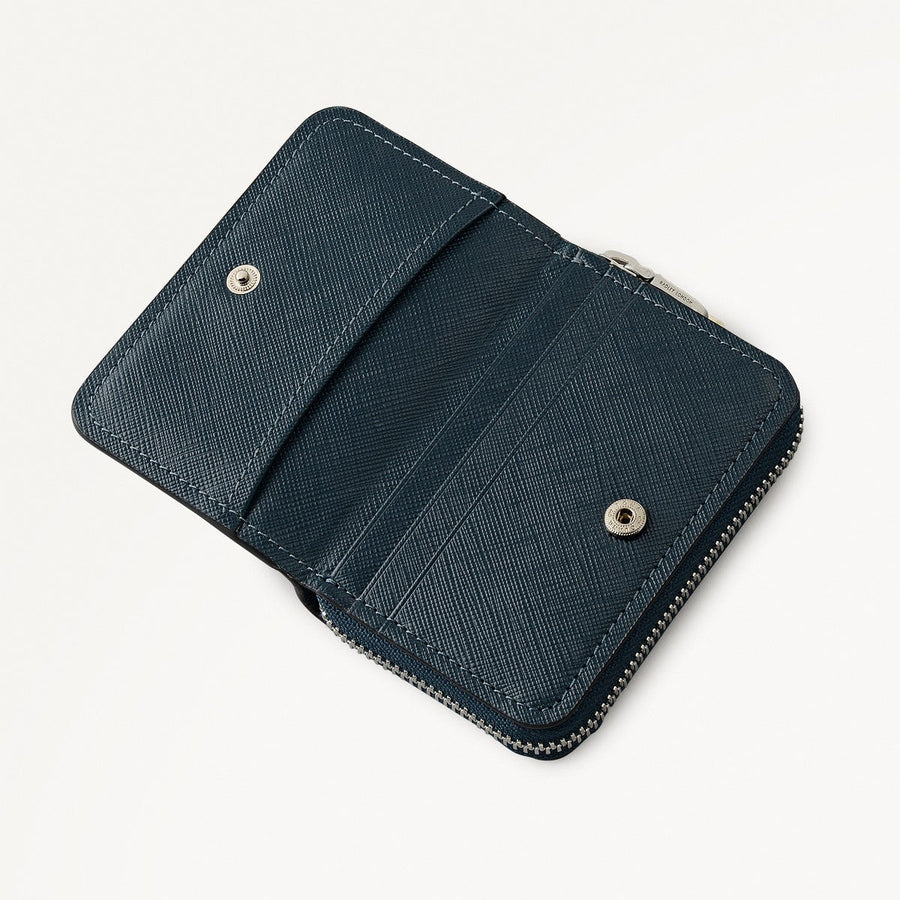 Beech Row Small Zip Around Wallet in Teal - 112333