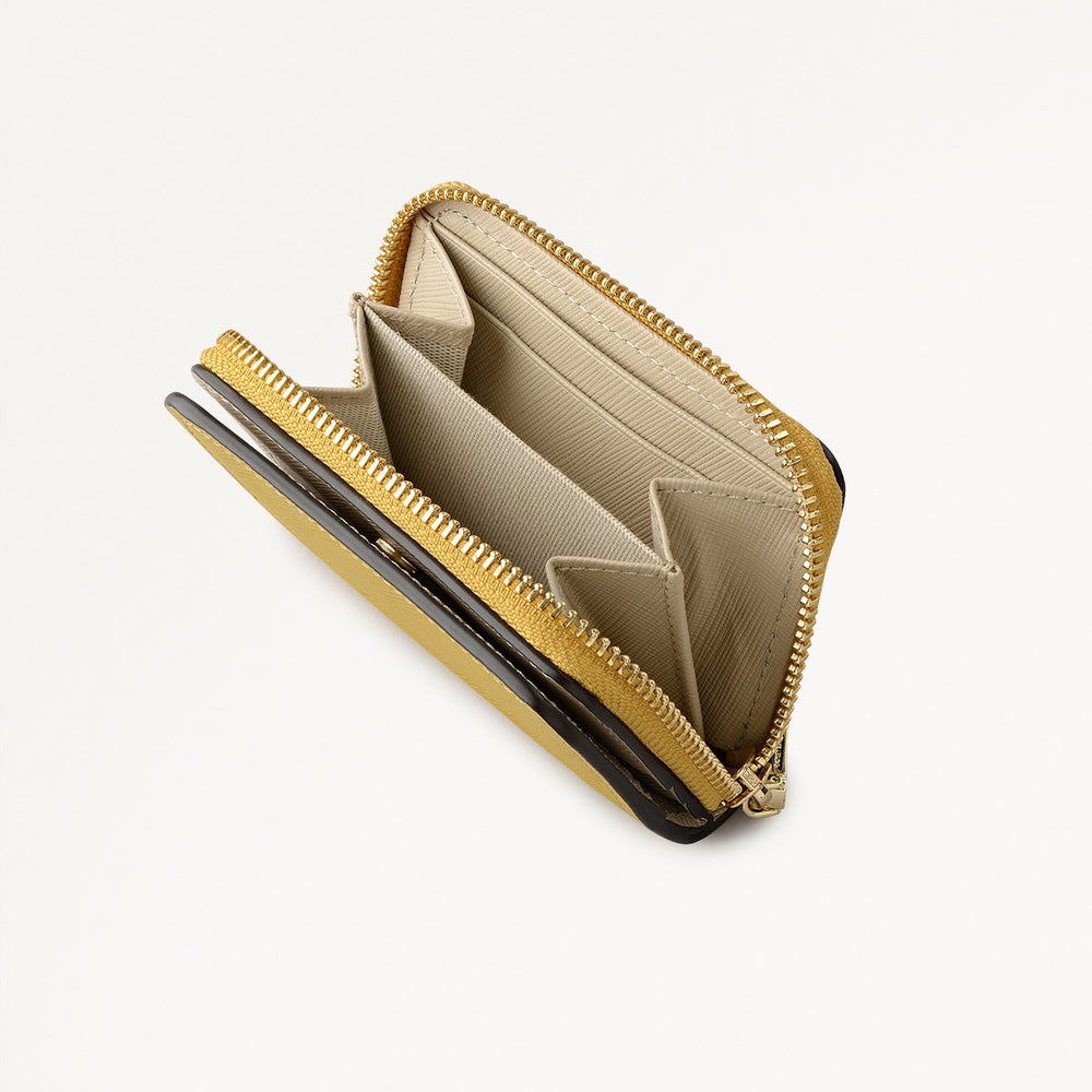 Beech Row Small Zip Around Wallet in Ochre - 112334