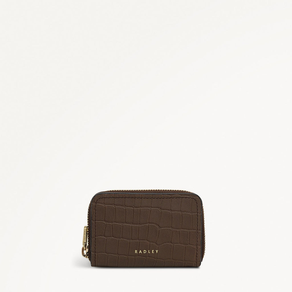 Beech Row Small Zip Around Wallet in Coffee - 112335