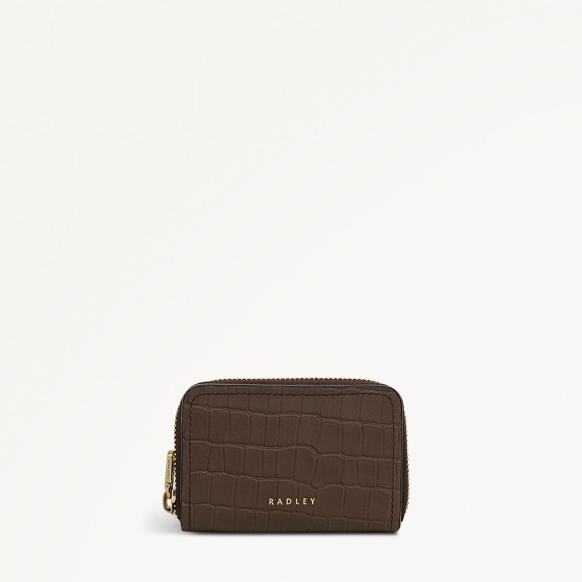 Beech Row Small Zip Around Wallet in Coffee - 112335