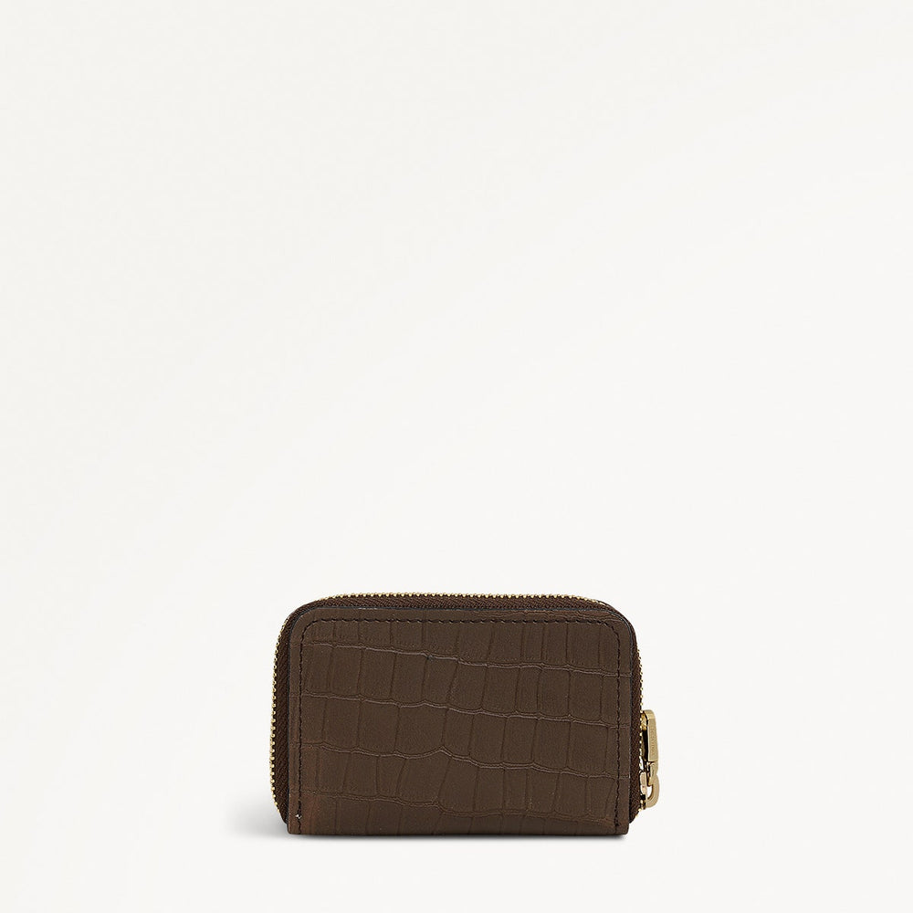 Beech Row Small Zip Around Wallet in Coffee - 112335