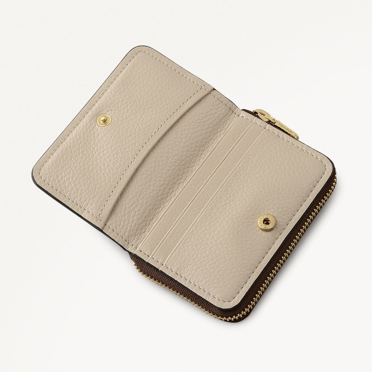 Beech Row Small Zip Around Wallet in Coffee - 112335