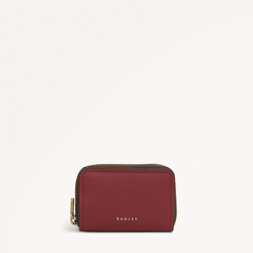 Beech Row Small Zip Around Wallet in Carmine - 112337