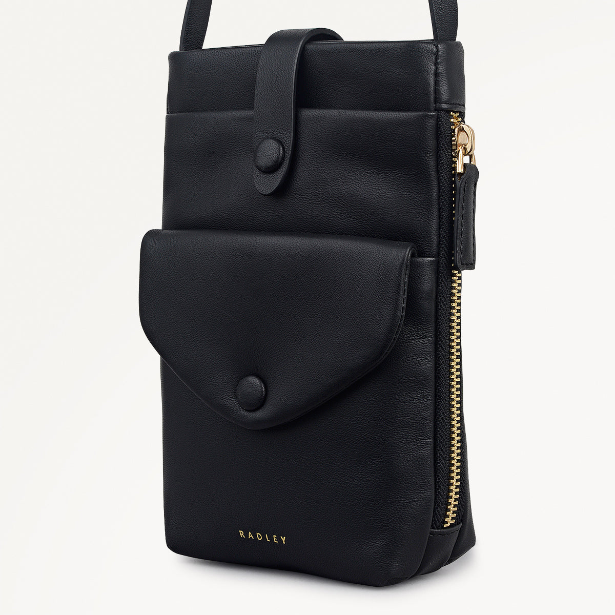 Mallow Street Leather Medium Phone Cross Body in Black - 112339