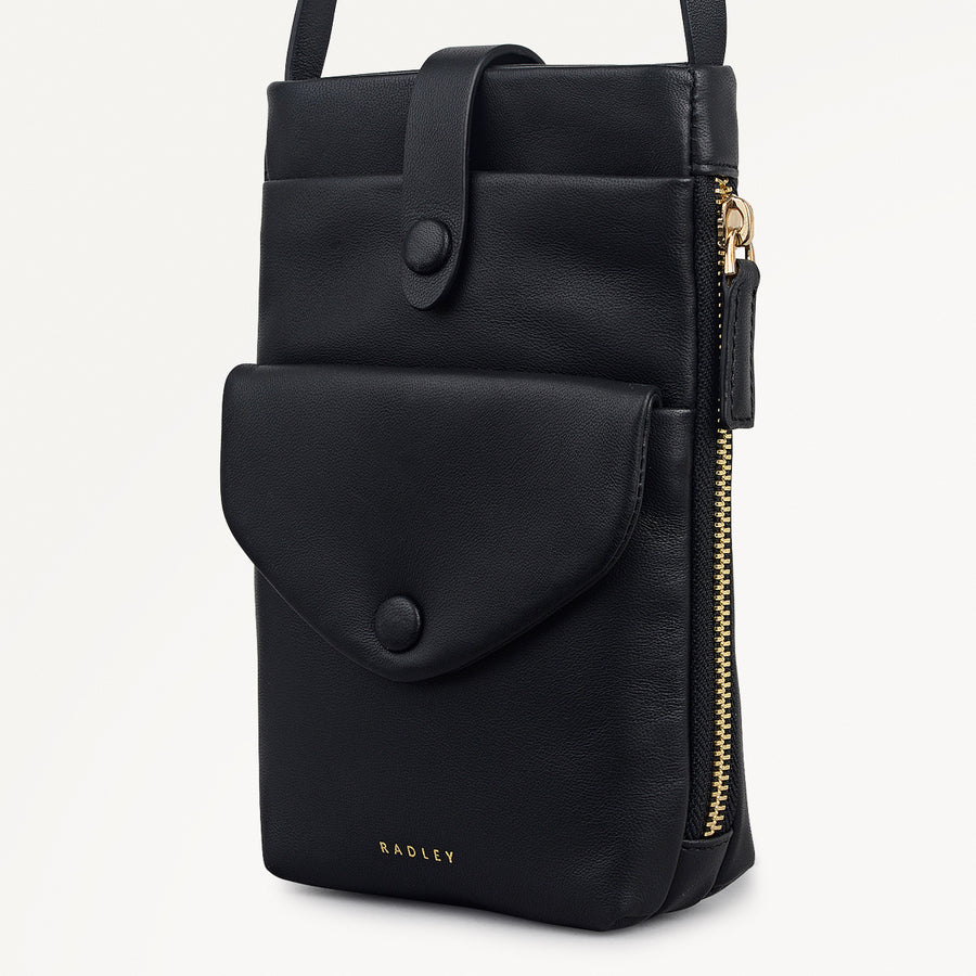 Mallow Street Leather Medium Phone Cross Body in Black - 112339