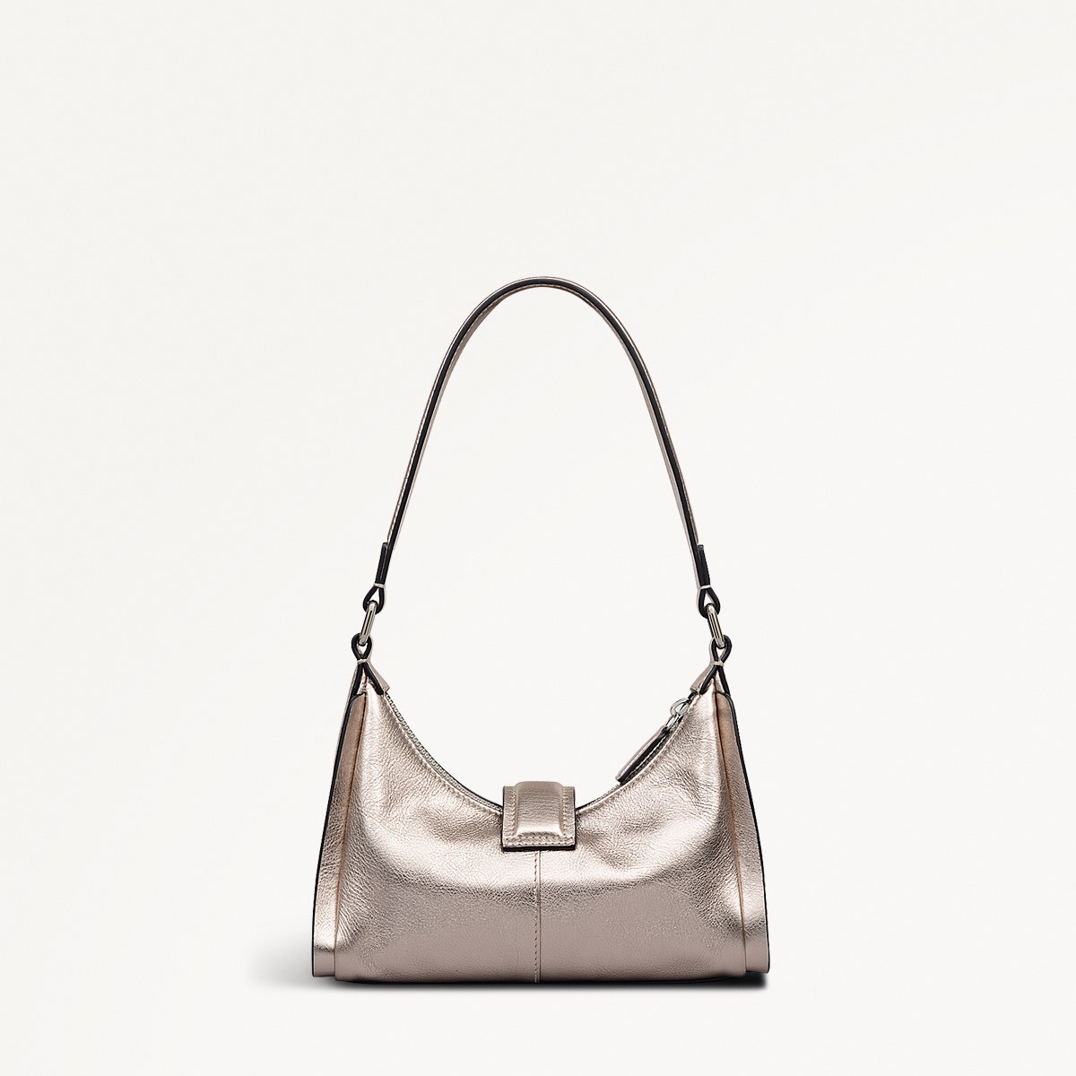 Sloane Mews Leather Small Ziptop Shoulder Bag in Pyrite - 112351