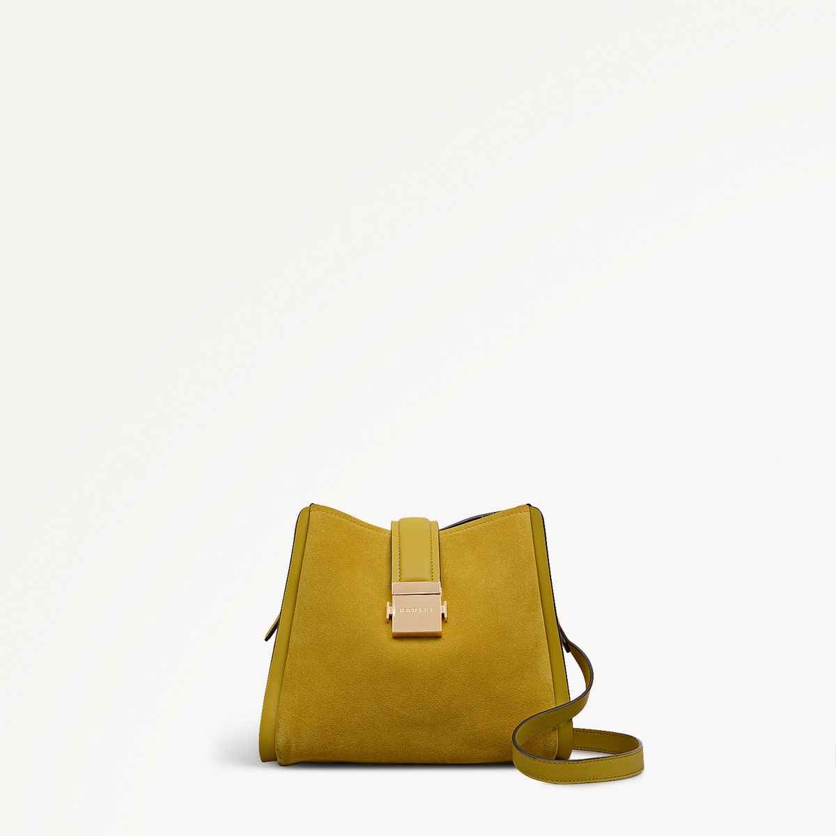 Sloane Mews Leather Small Ziptop Cross Body Bag in Ochre - 112356