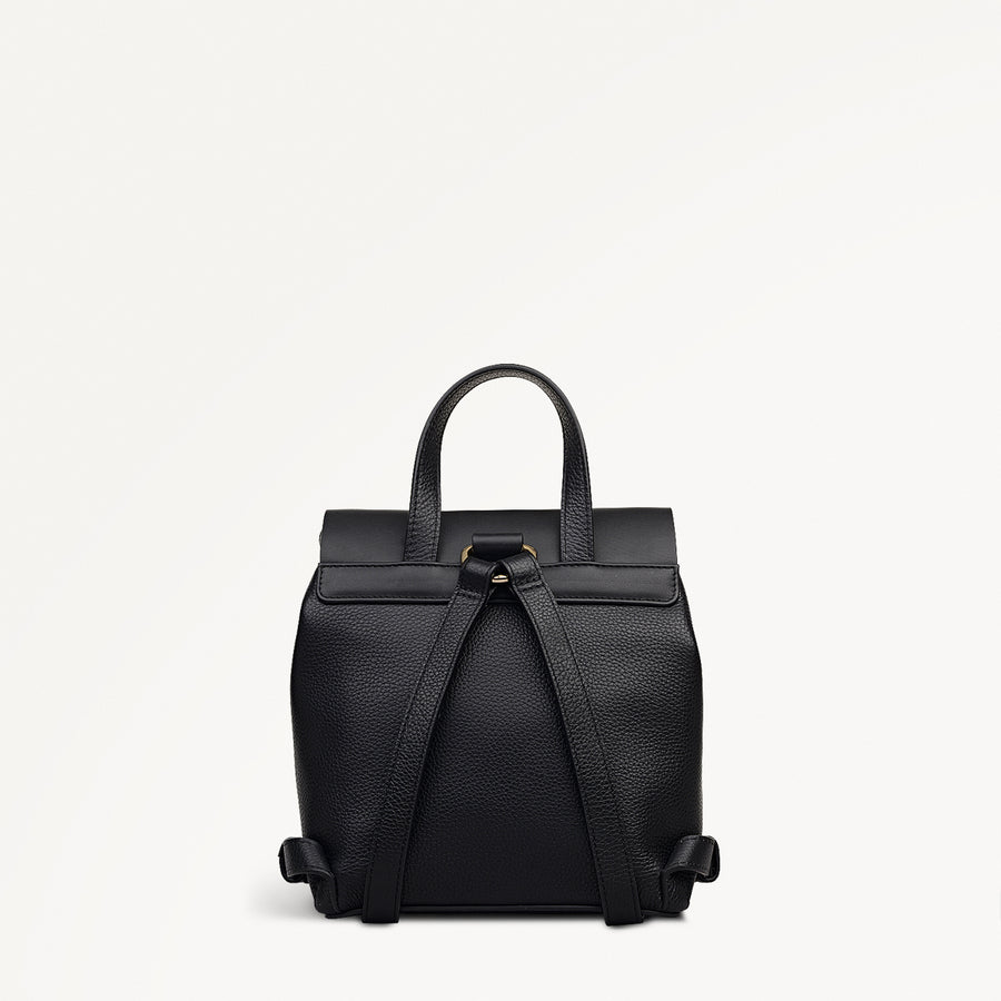 YORK MEWS SMALL FLAPOVER BACKPACK BLACK