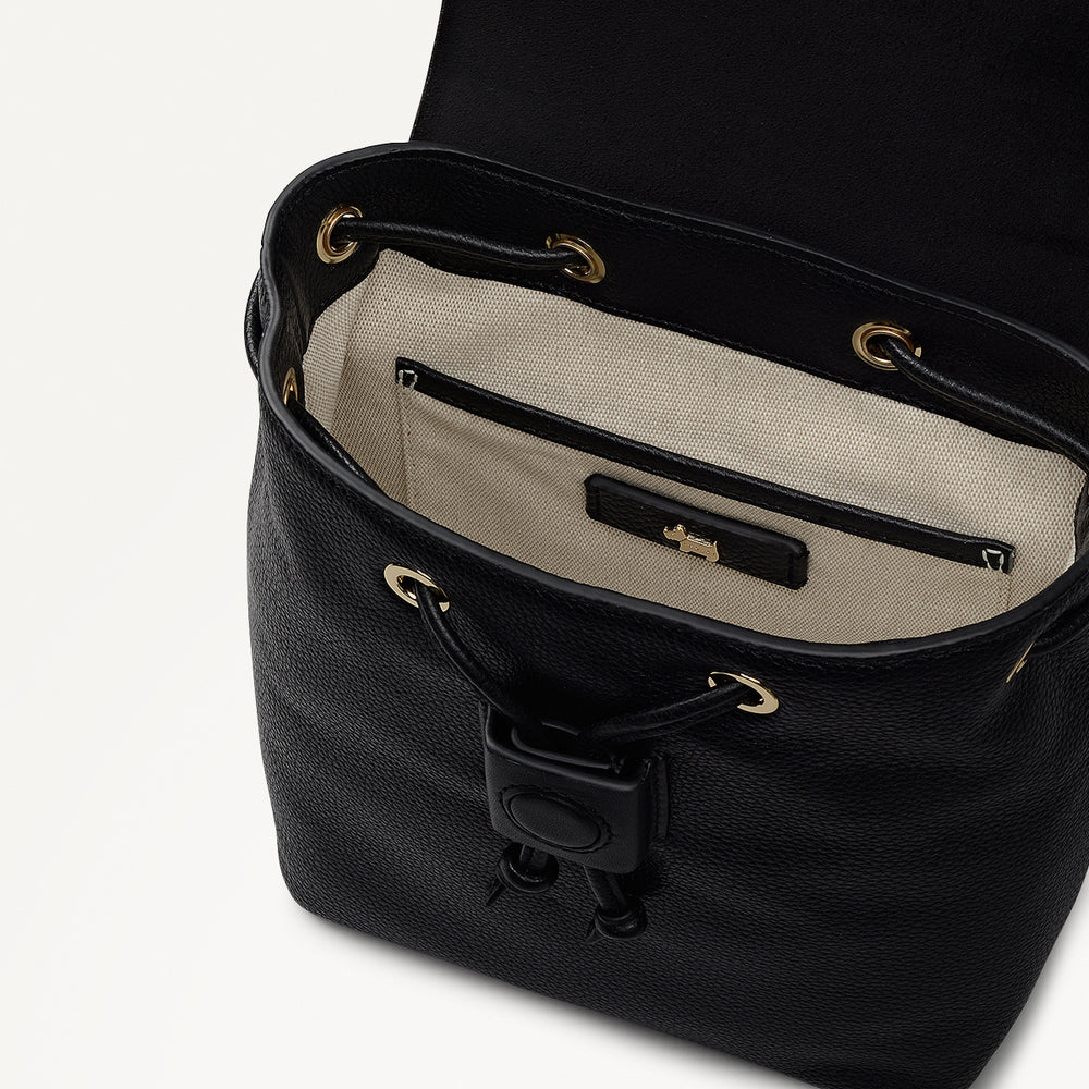 YORK MEWS SMALL FLAPOVER BACKPACK BLACK