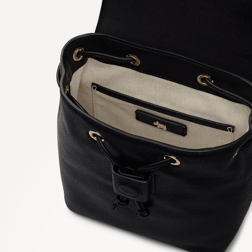 YORK MEWS SMALL FLAPOVER BACKPACK BLACK