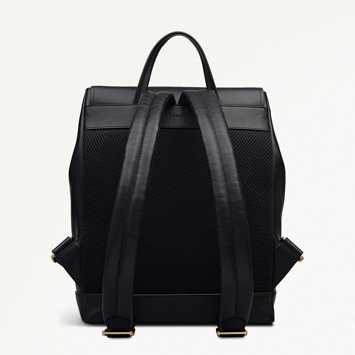 Albion Street Leather Large Ziptop Backpack in Black - 112387