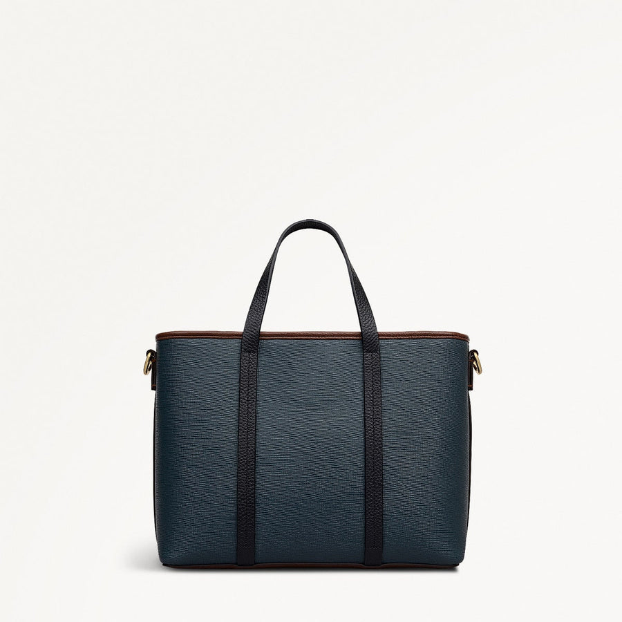 Templeton Place Leather Small Ziptop Grab Bag in Teal - 112391