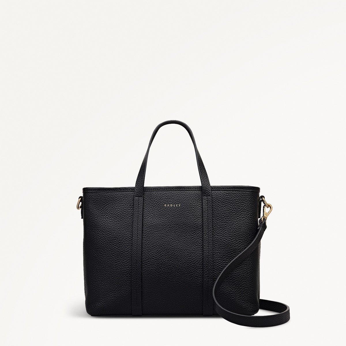Templeton Place Leather Small Ziptop Grab Bag in Black - 112392