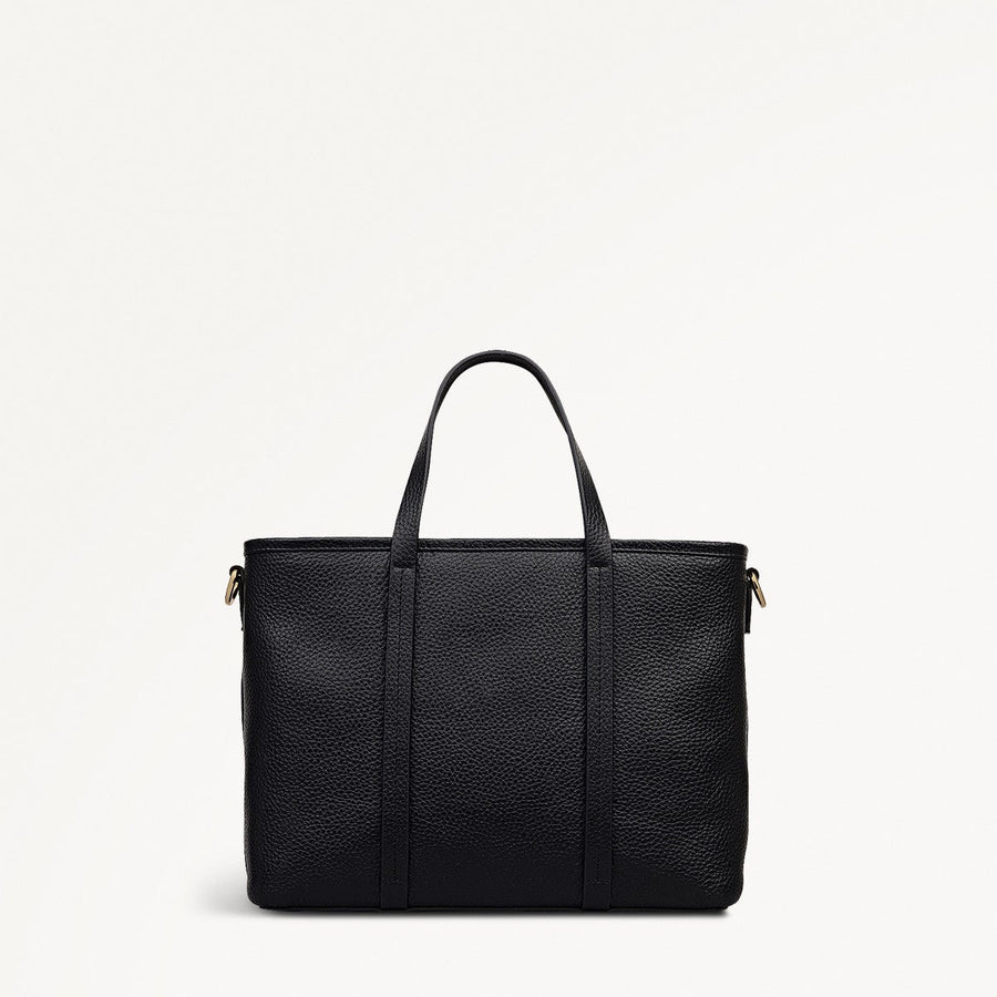 Templeton Place Leather Small Ziptop Grab Bag in Black - 112392