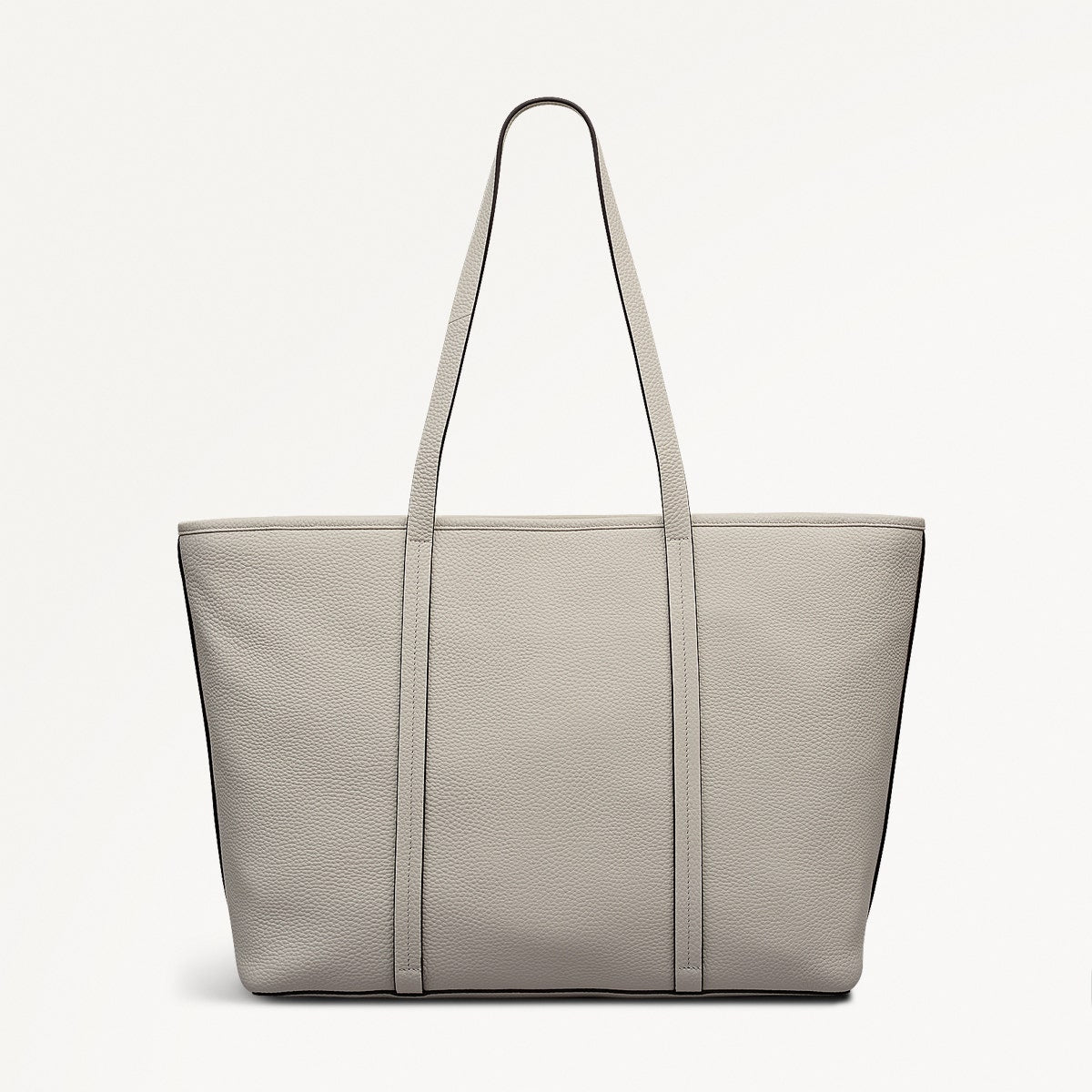 Templeton Place Leather Large Ziptop Tote Bag in Snow - 112394