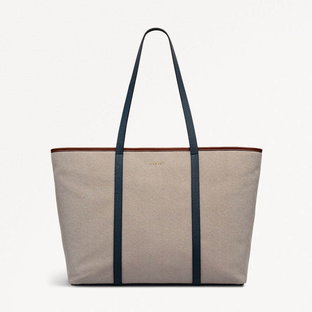 Templeton Place Leather Large Ziptop Tote Bag in Natural - 112395
