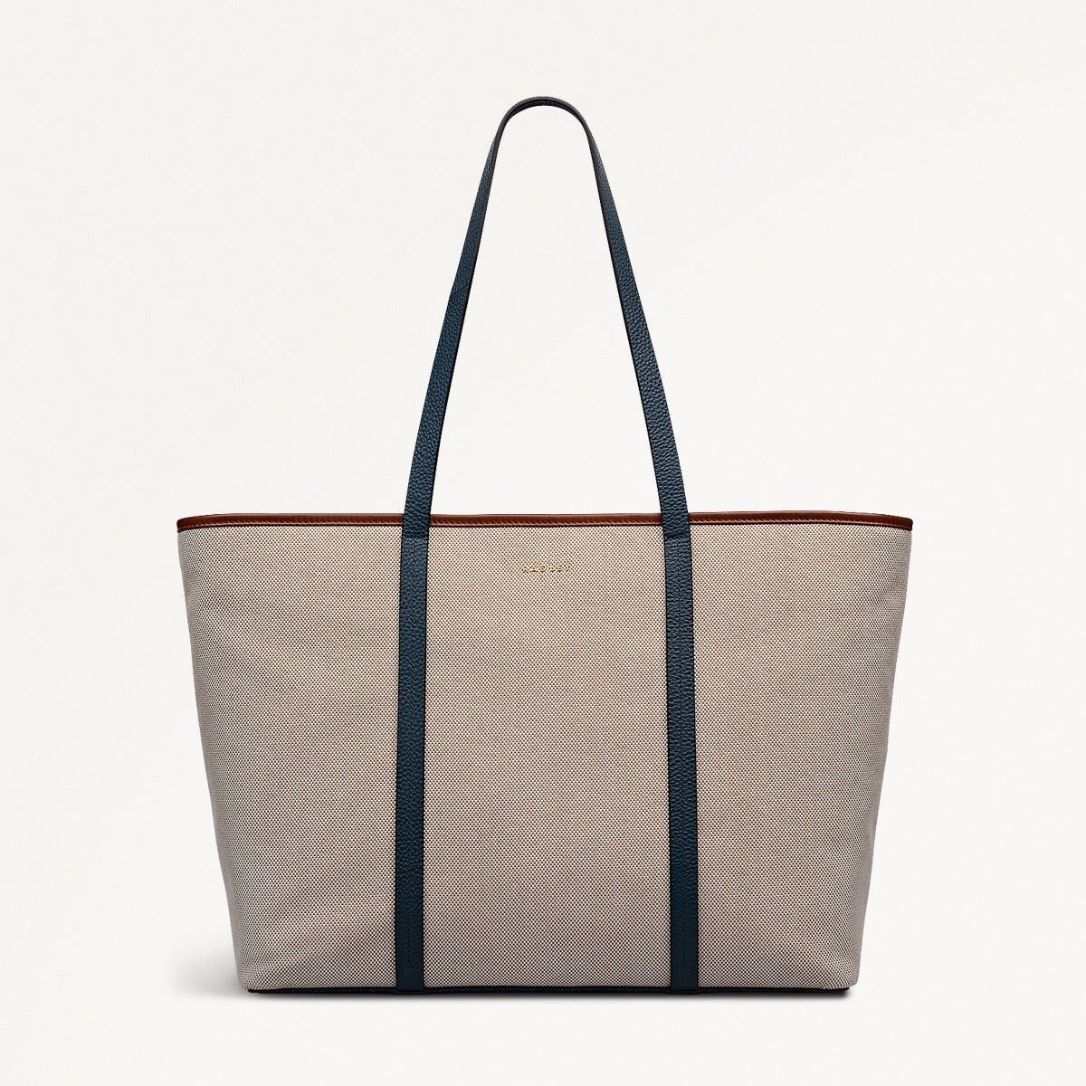 Templeton Place Leather Large Ziptop Tote Bag in Natural - 112395