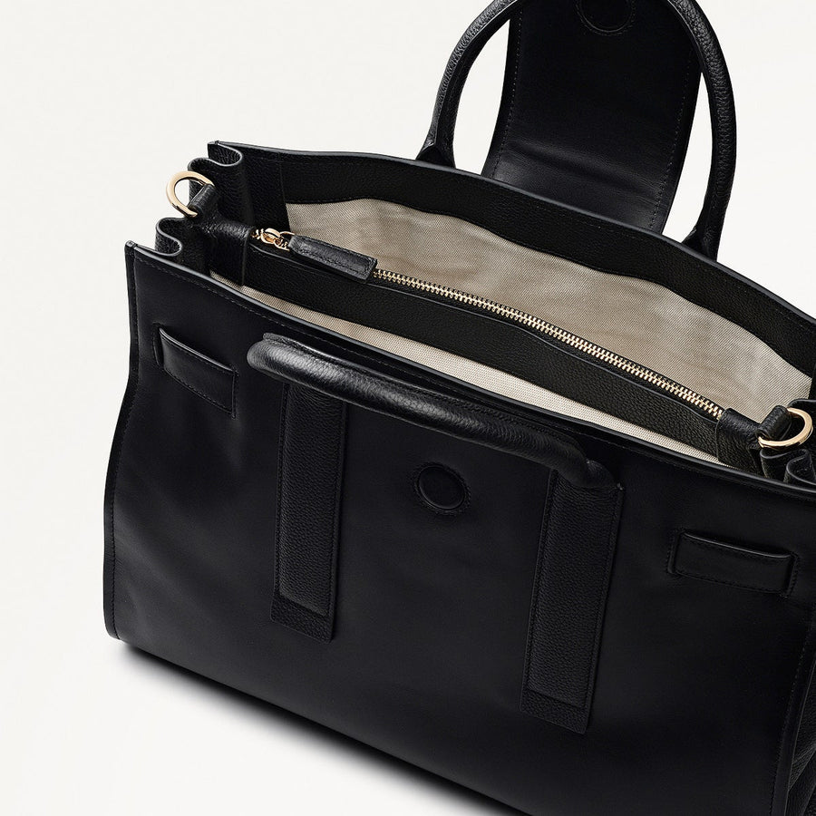 St Pancras Lane Large Open Top Grab Bag in Black - 112396