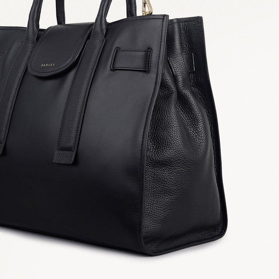 St Pancras Lane Large Open Top Grab Bag in Black - 112396