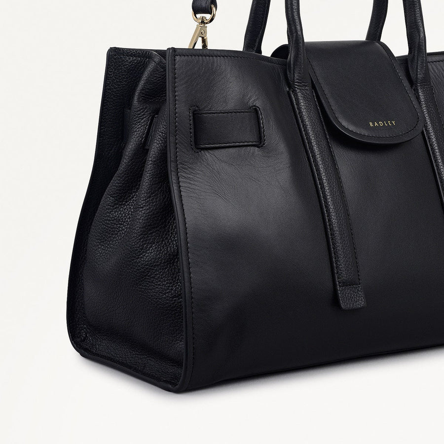 St Pancras Lane Medium Open Top Grab Bag in Black - 112397