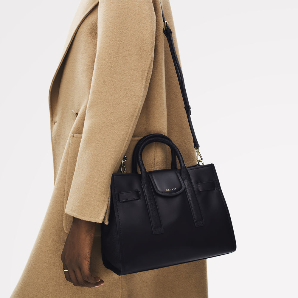 St Pancras Lane Small Open Top Grab Bag in Black - 112398