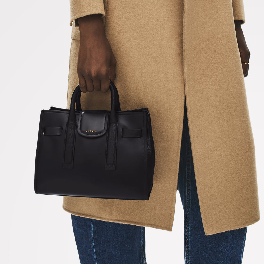 St Pancras Lane Small Open Top Grab Bag in Black - 112398