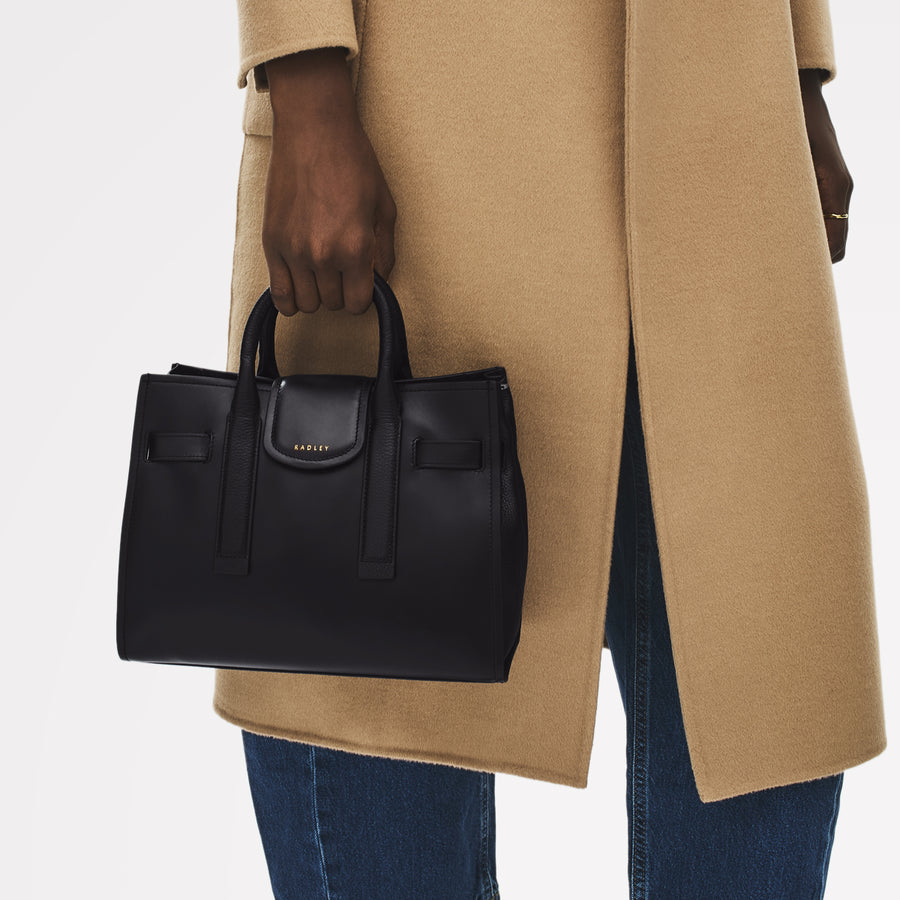 St Pancras Lane Small Open Top Grab Bag in Black - 112398