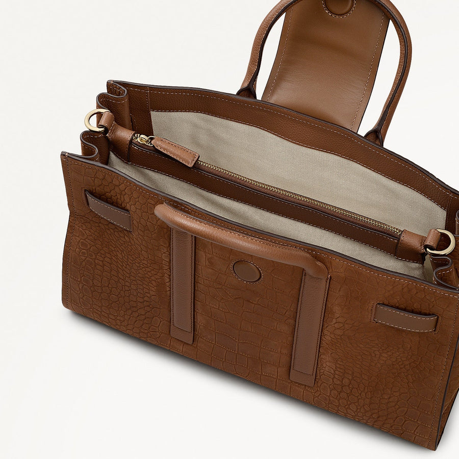 St Pancras Lane Medium Open Top Grab Bag in Chocolate - 112399