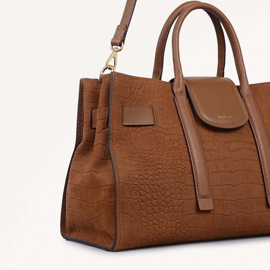 St Pancras Lane Medium Open Top Grab Bag in Chocolate - 112399