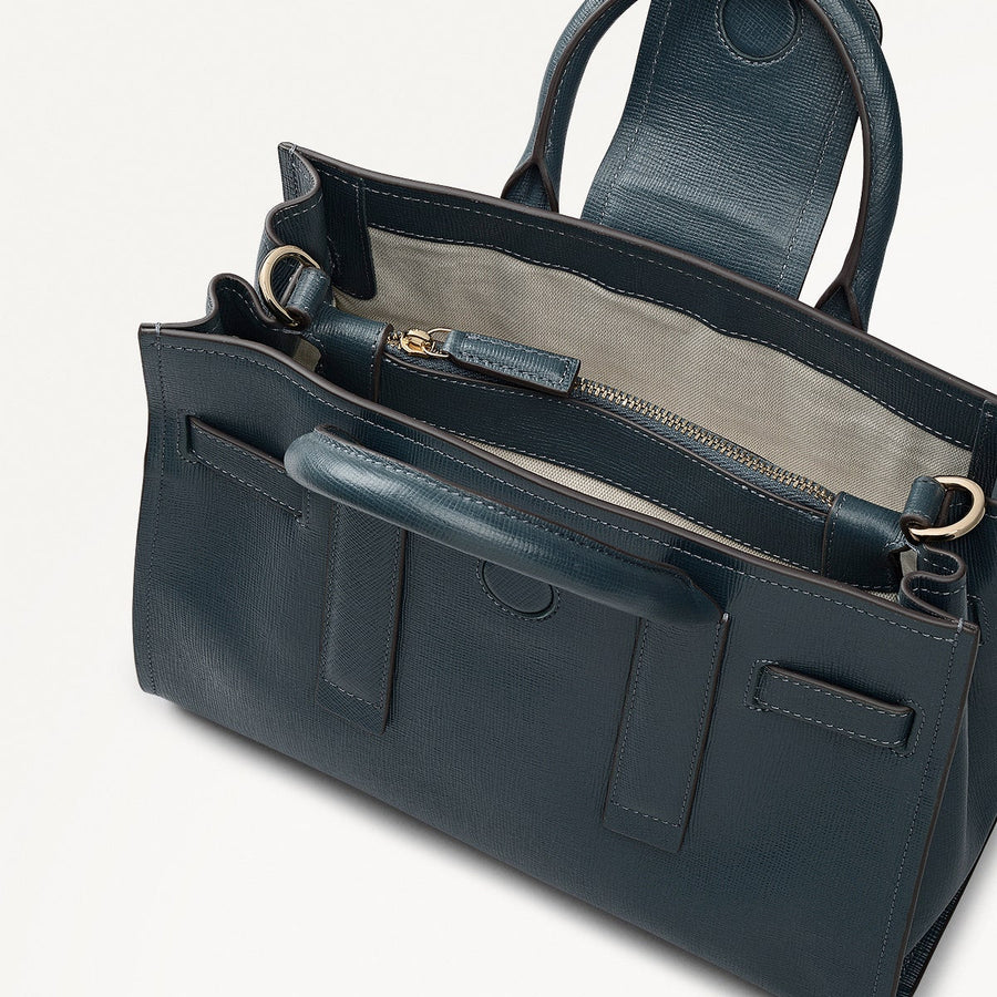 St Pancras Lane Small Open Top Grab Bag in Teal - 112400