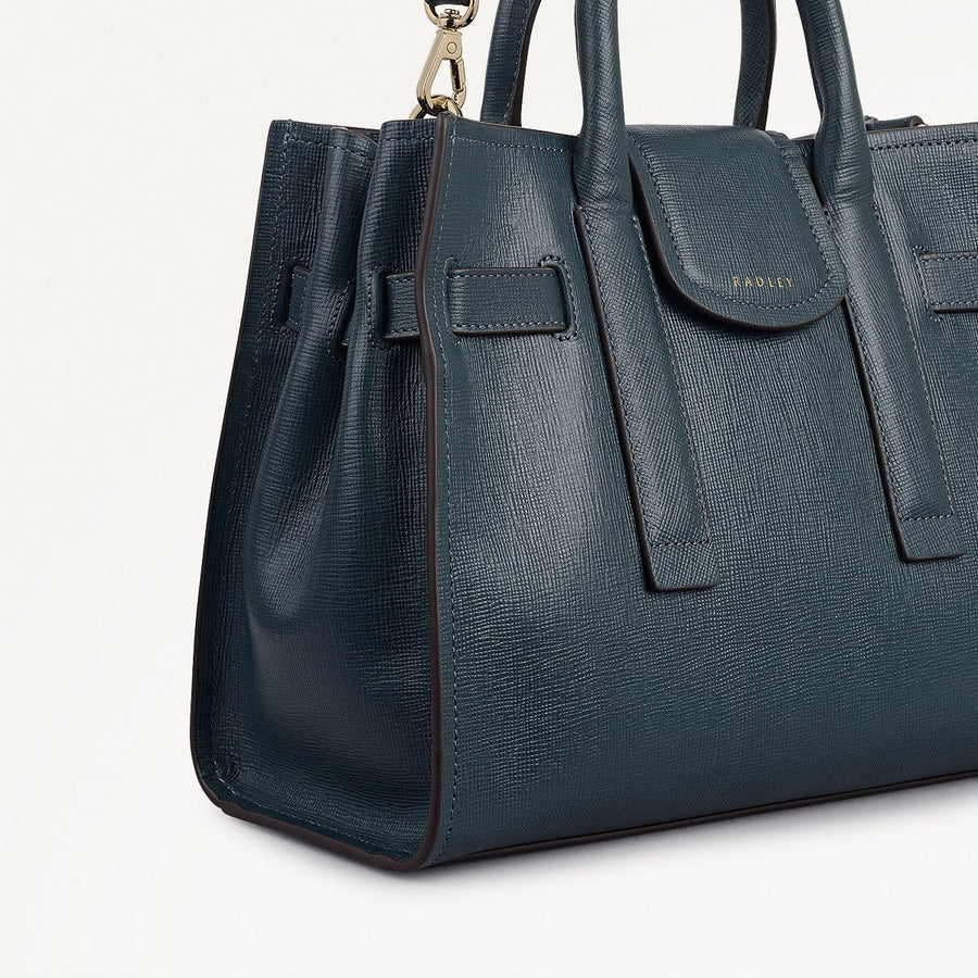 St Pancras Lane Small Open Top Grab Bag in Teal - 112400