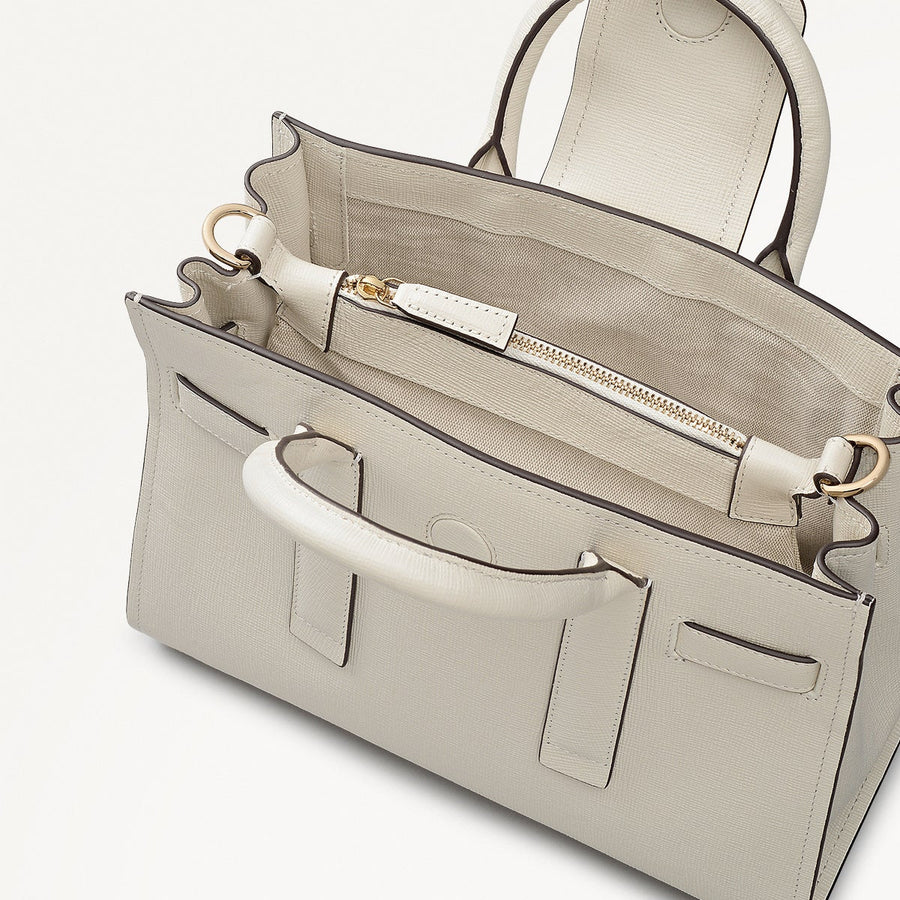 St Pancras Lane Small Open Top Grab Bag in Snow - 112401