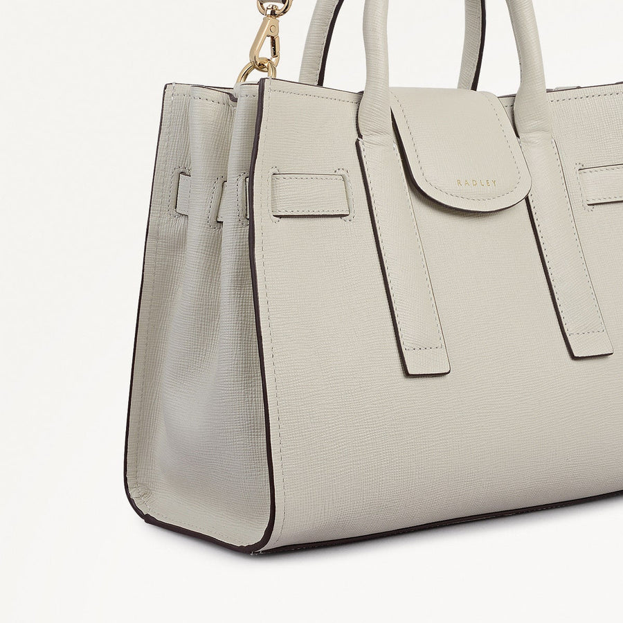 St Pancras Lane Small Open Top Grab Bag in Snow - 112401